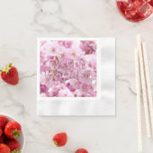 ピンクさくらんぼブロッサム日本のフェスティバルハッピーハナミ 縁ありカクテルナプキン (インサイチュ)