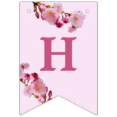 ピンクさくらんぼブロッサム春の花ハッピーバースデー バンティングフラッグ (第2の旗)