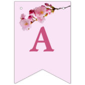 ピンクさくらんぼブロッサム春の花ハッピーバースデー バンティングフラッグ (第3の旗)