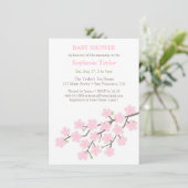 ピンクさくらんぼブロッサム春ベビーシャワー招待状 招待状 (スタンド正面)