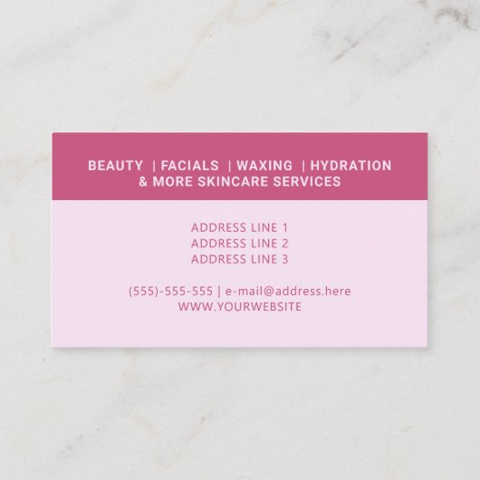 ピンクさくらんぼブロッサム桜エステティシャンスキンケア 名刺 (裏面)
