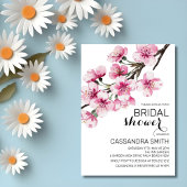 ピンクさくらんぼブロッサム桜グリーンブライダルシャワー 招待状