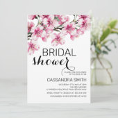 ピンクさくらんぼブロッサム桜フラワーブライダルシャワー 招待状 (スタンド正面)