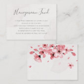 ピンクさくらんぼブロッサム結婚フローラのハネムーン基金 エンクロージャーカード (正面/裏面)