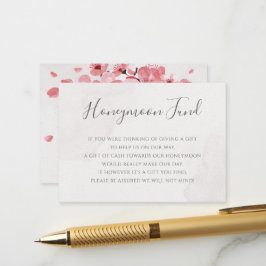 ピンクさくらんぼブロッサム結婚フローラのハネムーン基金 エンクロージャーカード