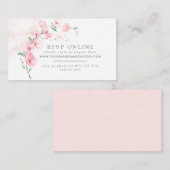 ピンクさくらんぼブロッサム結婚フローラのWebサイトRSVP エンクロージャーカード (正面/裏面)