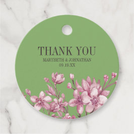 ピンクさくらんぼブロッサム結婚フローラサンキュー フェイバータグ