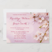 ピンクさくらんぼブロッサム結婚式招待状 招待状 (正面)