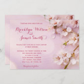 ピンクさくらんぼブロッサム結婚式招待状 招待状 (正面/裏面)