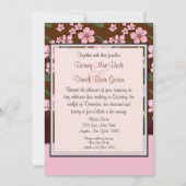 ピンクさくらんぼブロッサム結婚式招待状 招待状 (裏面)