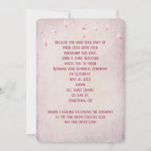 ピンクさくらんぼブロッサム結婚式招待状 招待状 (裏面)