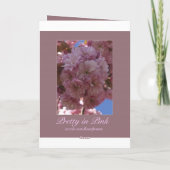 ピンクさくらんぼブロッサム誕生日カード カード (裏面)