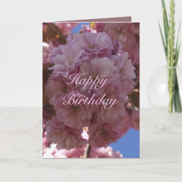 ピンクさくらんぼブロッサム誕生日カード カード