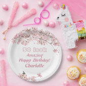 ピンクさくらんぼブロッサム50歳誕生パーティー ペーパープレート (パーティー)