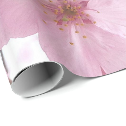 ピンクさくらんぼブロッ日本のサムフェスティバルハッピー花見 ラッピングペーパー (ロールコーナー)