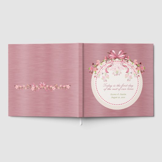 ピンクさくらんぼ今日は私たちの生活の最初の日 ゲストブック (全面)