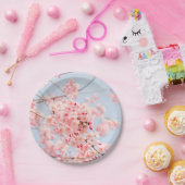 ピンクさくらんぼ日本のの花 – 日本の花 ペーパープレート (パーティー)