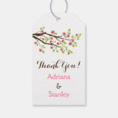 ピンクさくらんぼ春の結婚式ありがとう ギフトタグ (裏面)