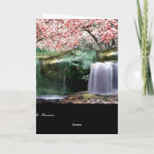 ピンクさくらんぼ桜日本のブロッサムツリーカード カード (裏面)