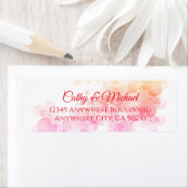 ピンクさくらんぼ結婚の差出人住所 ラベル (インサイチュ)