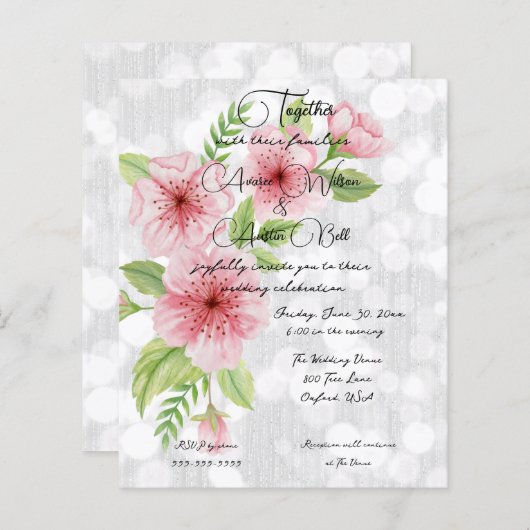 ピンクさくらんぼ結婚の花 (正面/裏面)