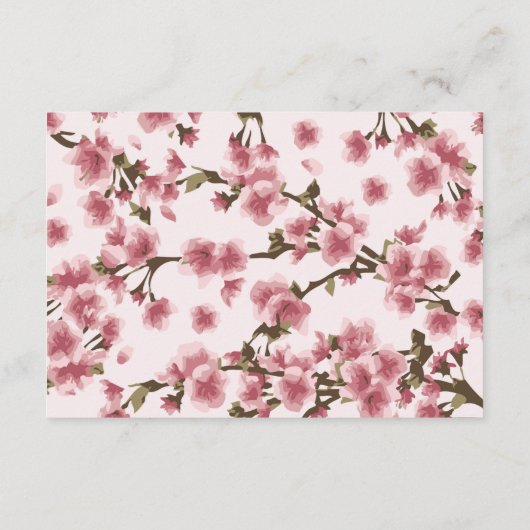 ピンクさくらんぼ結婚の花 エンクロージャーカード (裏面)