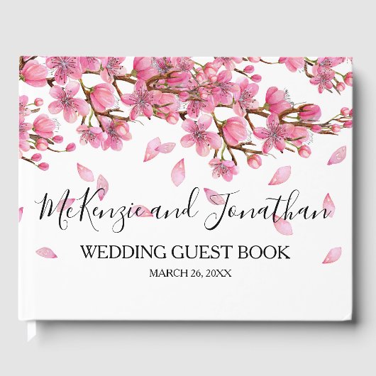 ピンクさくらんぼ結婚の花 ゲストブック (正面)