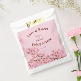 ピンクさくらんぼ結婚の花 フェイバーバッグ