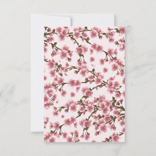 ピンクさくらんぼ結婚の返信カード 出欠カード (裏面)