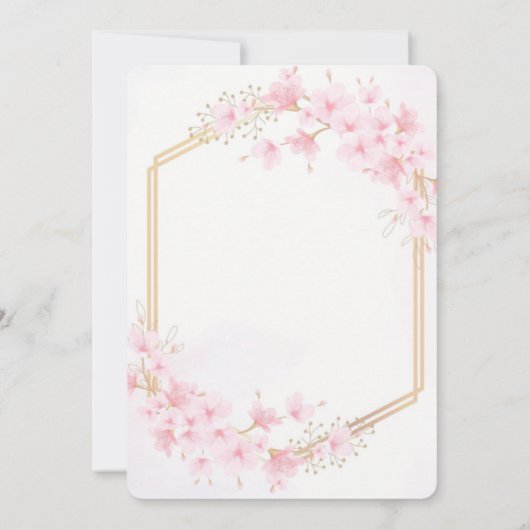 ピンクさくらんぼ結婚フローラ 招待状 (裏面)