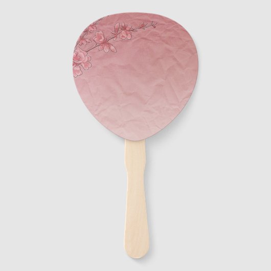 ピンクさくらんぼ結婚ブロッサムのブライダル ハンドファン (裏面)