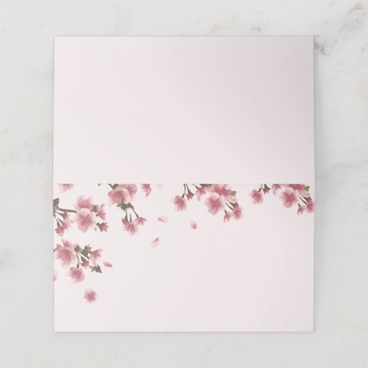 ピンクさくらんぼ結婚ブロッサム プレイスカード (外部開封)