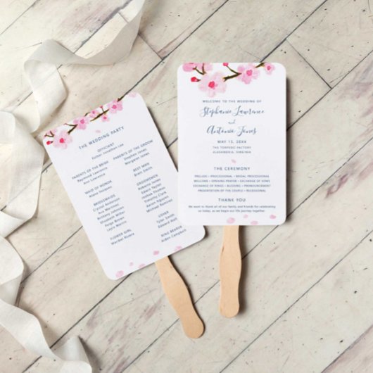 ピンクさくらんぼ結婚式 プログラムハンドファン ハンドファン