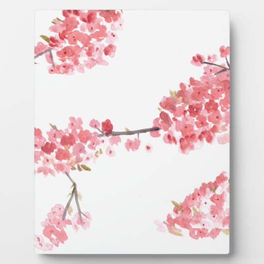 ピンクさくらんぼ絵画の花 フォトプラーク (正面)