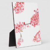 ピンクさくらんぼ絵画の花 フォトプラーク (側面)