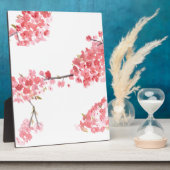 ピンクさくらんぼ絵画の花 フォトプラーク (側面)