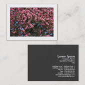 ピンクさくらんぼ縁ど花 名刺 (正面/裏面)