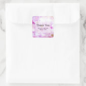 ピンクさくらんぼ花の写真ありがとう スクエアシール (バッグ)