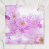 ピンクさくらんぼ花の写真ありがとう フェイバータグ (裏面)