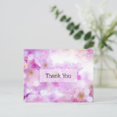 ピンクさくらんぼ花の写真ありがとう ポストカード (スタンド正面)