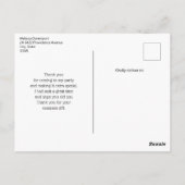 ピンクさくらんぼ花の写真ありがとう ポストカード (裏面)