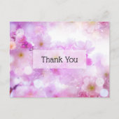 ピンクさくらんぼ花の写真ありがとう ポストカード (正面)