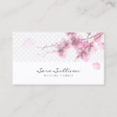ピンクさくらんぼ花ウェディングプランナー名刺 名刺 (正面)