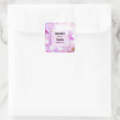 ピンクさくらんぼ花フォトキャンドルビジネス スクエアシール (バッグ)