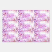 ピンクさくらんぼ花フォトパターン ラッピングペーパーシート (正面2)