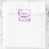 ピンクさくらんぼ花フォトビジネス スクエアシール (バッグ)