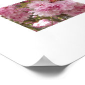 ピンクさくらんぼ花フローラ ポスター (角)