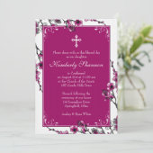 ピンクさくらんぼ花咲き確認招待状 招待状 (スタンド正面)