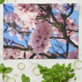 ピンクさくらんぼ花咲キッチンティータオル キッチンタオル (折り畳み)