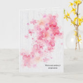 ピンクさくらんぼ花悔やみや弔慰 カード (黄色い花)